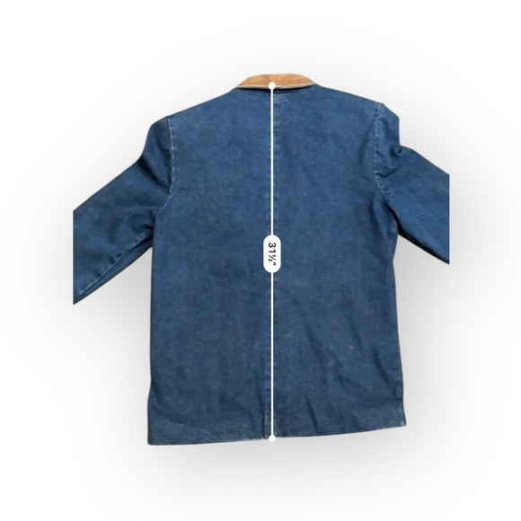 Vtg 80s Forenza Women’s Denim Blazer Tan Suede Collar Accents Jacket Sz M Lined​ - Picture 5 of 11